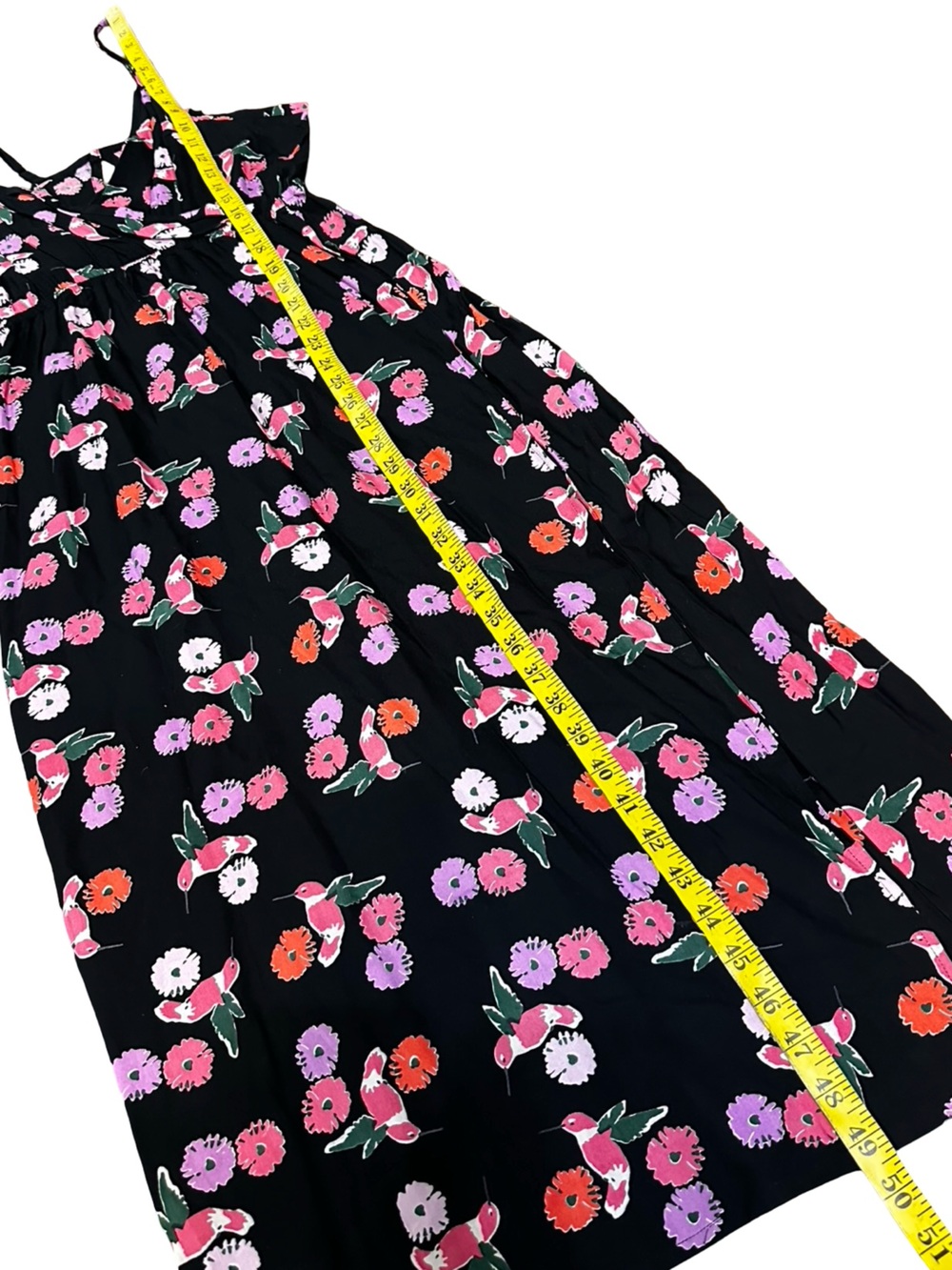 Emerson Fry India Collection Bird Floral Midi Dress Boho Wrap Sundress SZ Medium - Picture 9 of 15